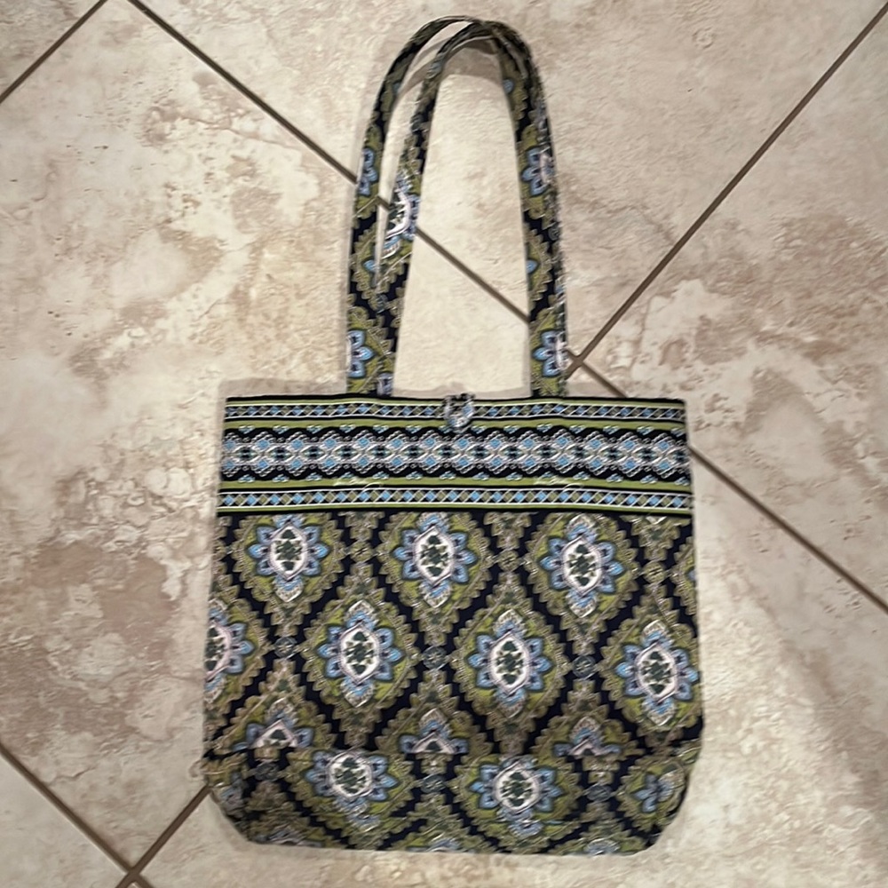 Vera Bradley Blue Green Paisley Quilted Tote